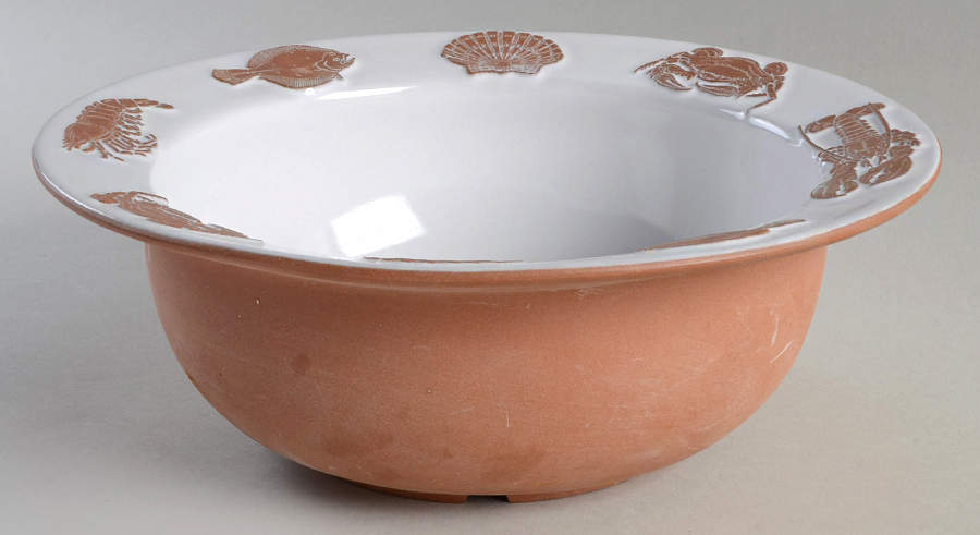 Seafare White 10" Round Serving Bowl by Frankoma-1