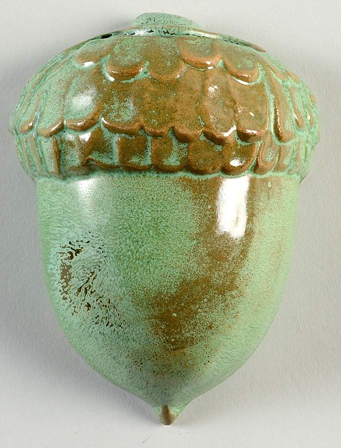 Wagon Wheel Prairie Green Wall Pocket Vase by Frankoma-1