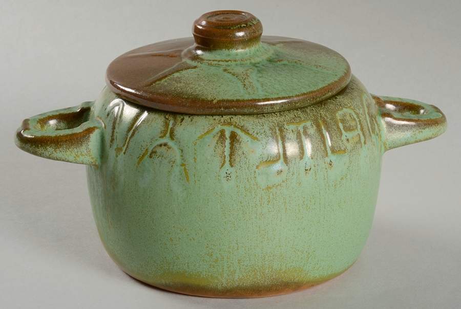 Wagon Wheel Prairie Green Individual Casserole & Lid by Frankoma-1