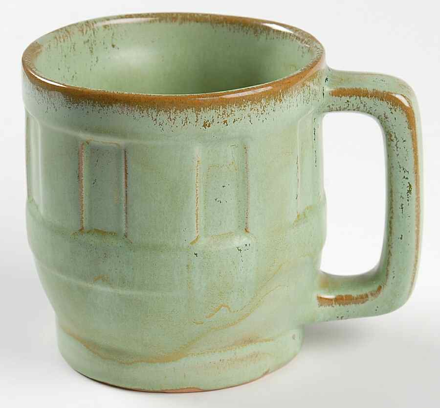 Wagon Wheel Prairie Green Mug by Frankoma-1