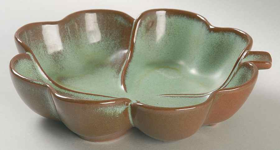 Wagon Wheel Prairie Green 6" Ashtray by Frankoma-1