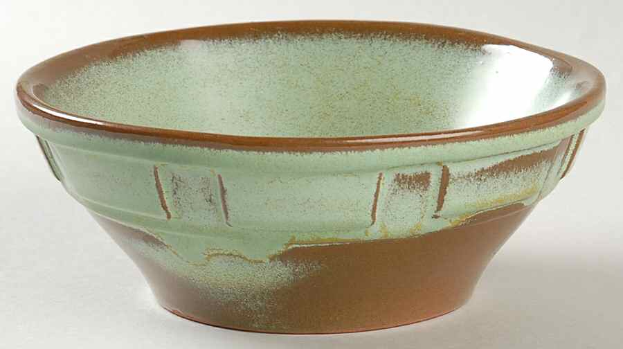 Wagon Wheel Prairie Green Coupe Soup Bowl by Frankoma-1
