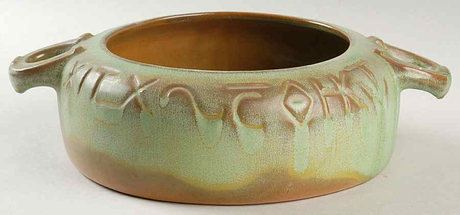 Wagon Wheel Prairie Green 1.5 Qt Round Casserole No Lid by Frankoma-1