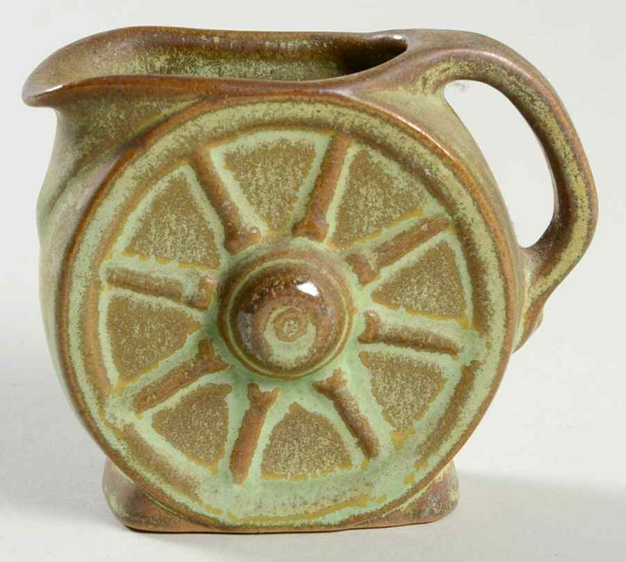 Wagon Wheel Prairie Green Mini Creamer by Frankoma-1