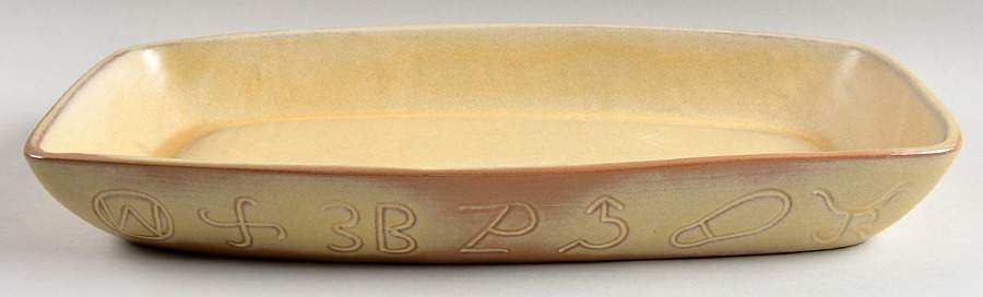 Wagon Wheel Desert Gold 17" Oval Serving Platter by Frankoma-1