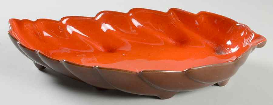 Westwind Flame Leaf Shaped Dish by Frankoma-1