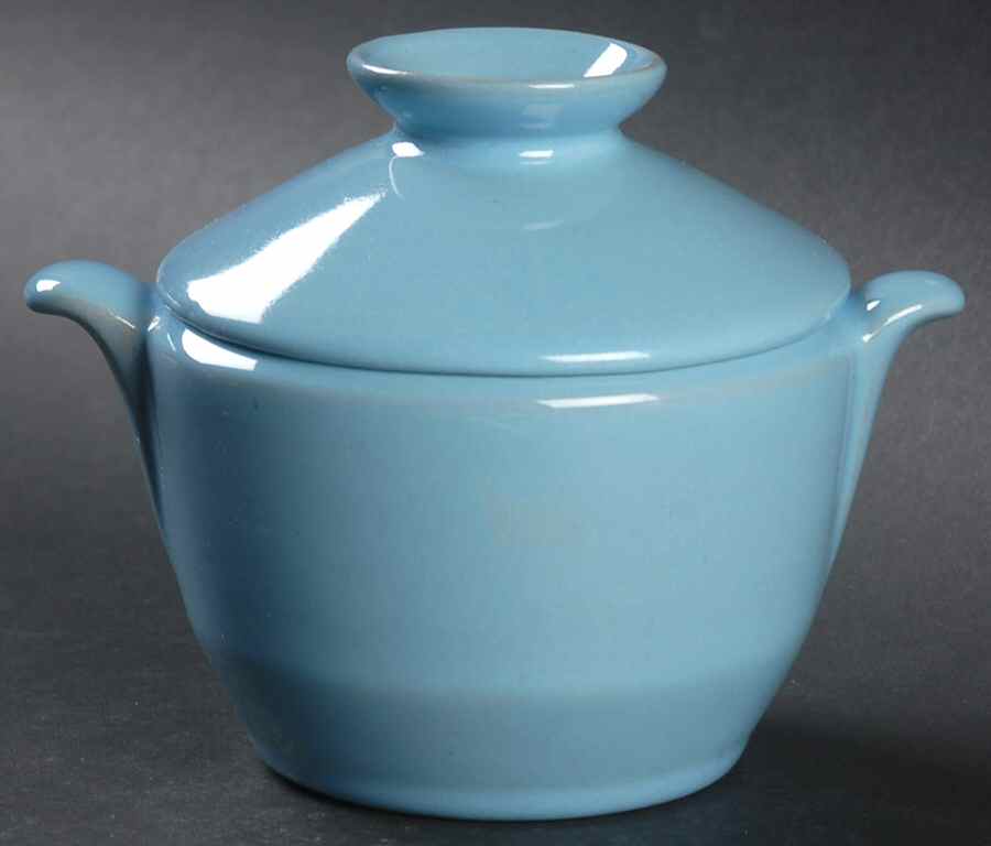 Westwind (Robin Egg Blue) Sugar Bowl & Lid by Frankoma-1