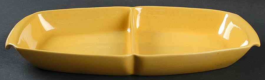 Westwind (Autumn Yellow) Rectangular Divided Vegetable Bowl by Frankoma-1