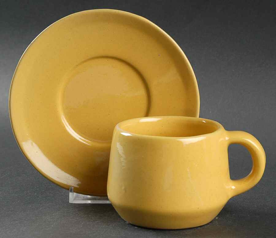 Westwind (Autumn Yellow) Flat Cup & Saucer Set by Frankoma-1