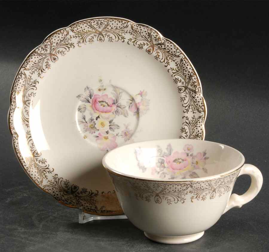 Blue Dawn Footed Cup & Saucer Set by French Saxon-1