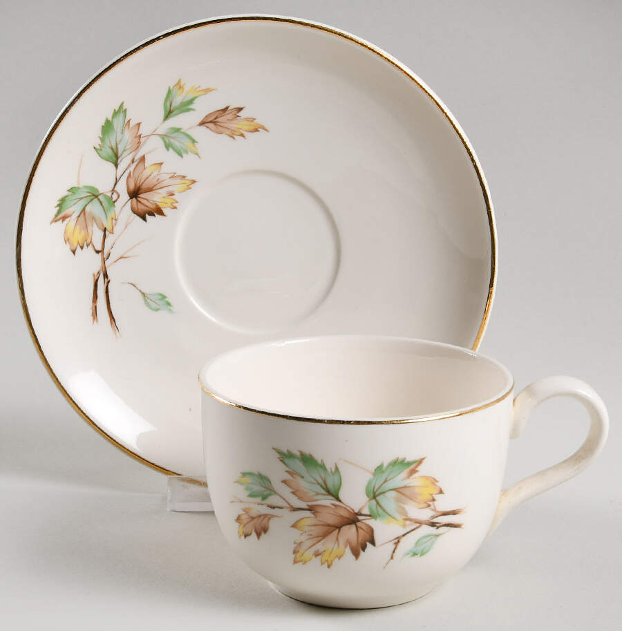 Breeze Flat Cup & Saucer Set by French Saxon-1