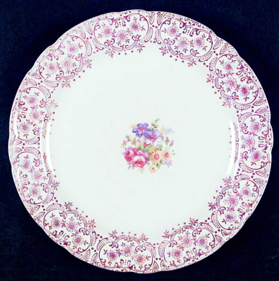 Burgundy Lace Dinner Plate by French Saxon-1