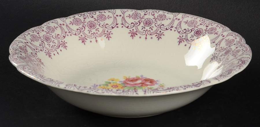Burgundy Lace Coupe Cereal Bowl by French Saxon-1