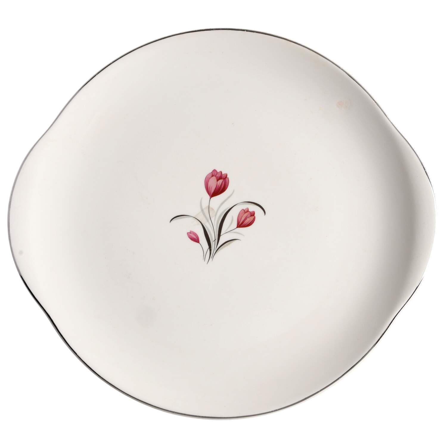 Crocus Handled Cake Plate by French Saxon-1