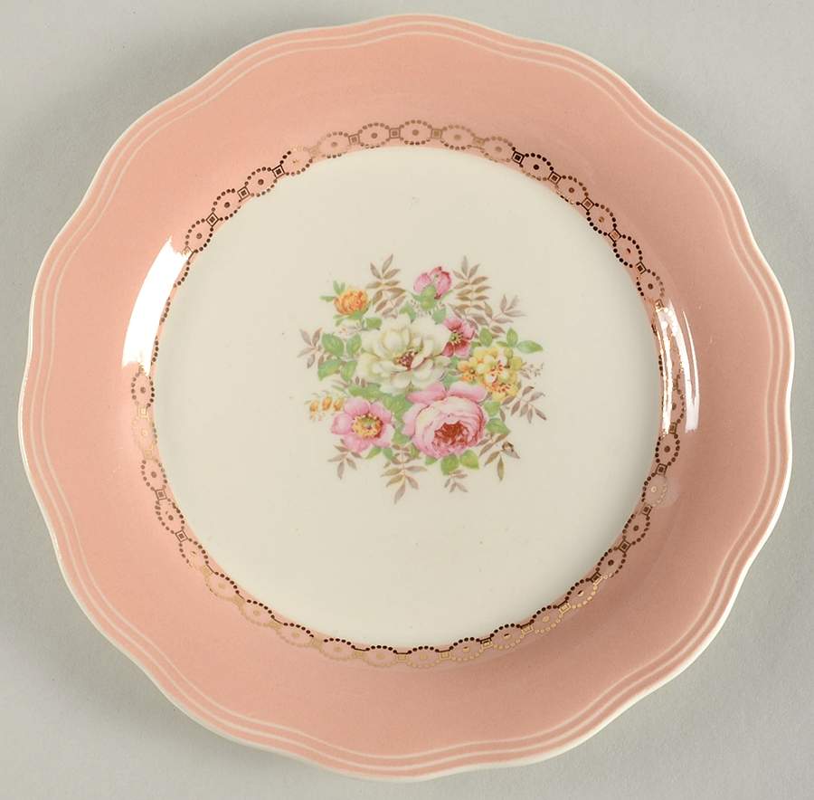 Dusty Rose Salad Plate by French Saxon-1