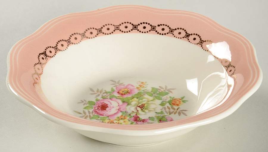 Dusty Rose Fruit/Dessert (Sauce) Bowl by French Saxon-1