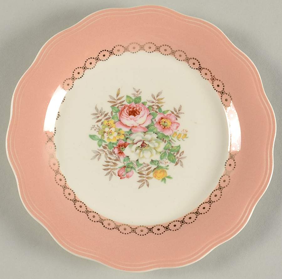 Dusty Rose Bread & Butter Plate by French Saxon-1