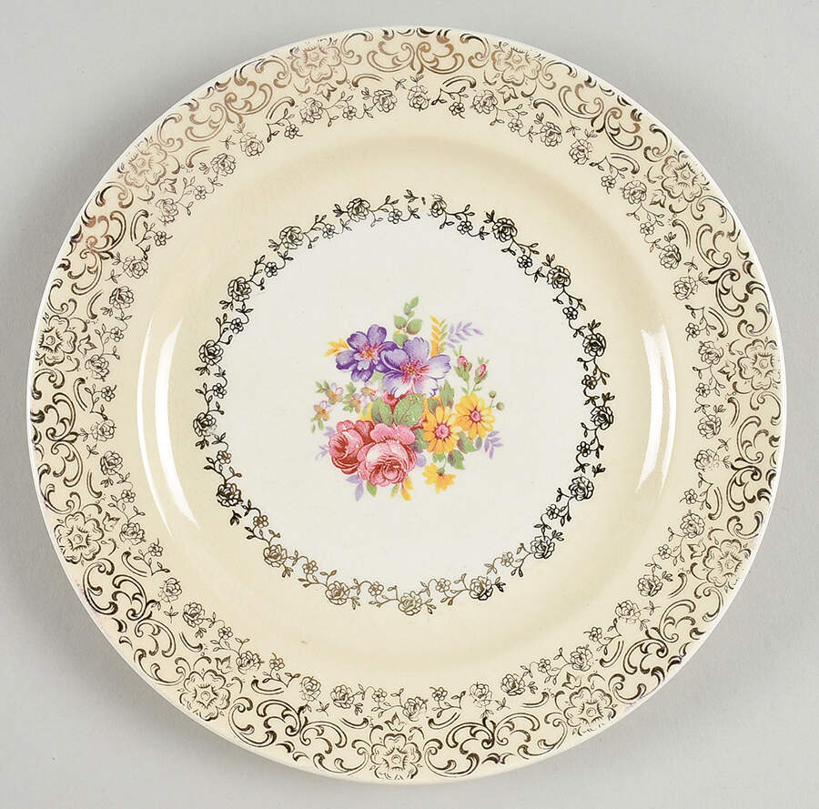 Gold Lace Salad Plate by French Saxon-1