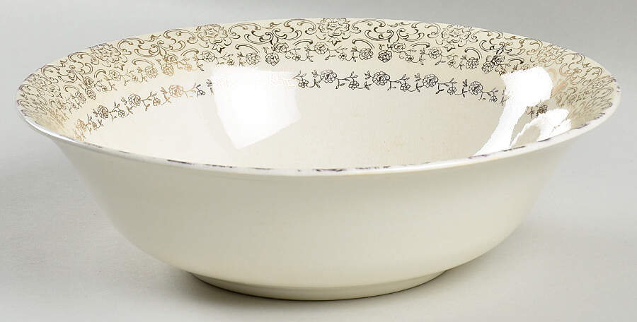 Gold Lace 8" Round Vegetable Bowl by French Saxon-1
