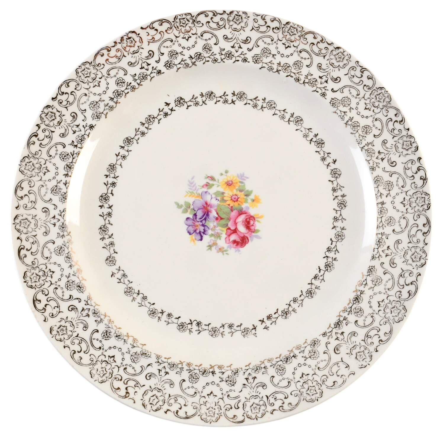 Gold Lace Dinner Plate by French Saxon-1