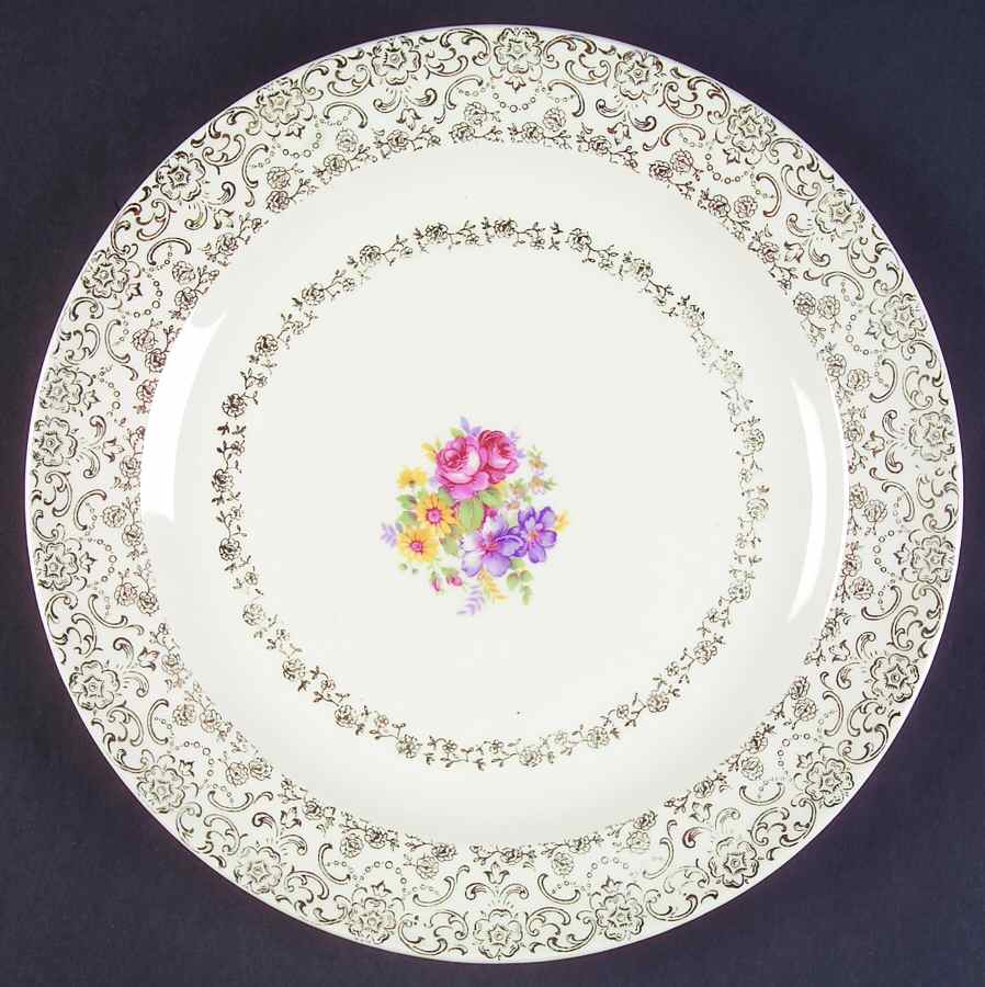 Gold Lace Dinner Plate by French Saxon-1