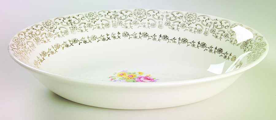 Gold Lace 9" Oval Vegetable Bowl by French Saxon-1