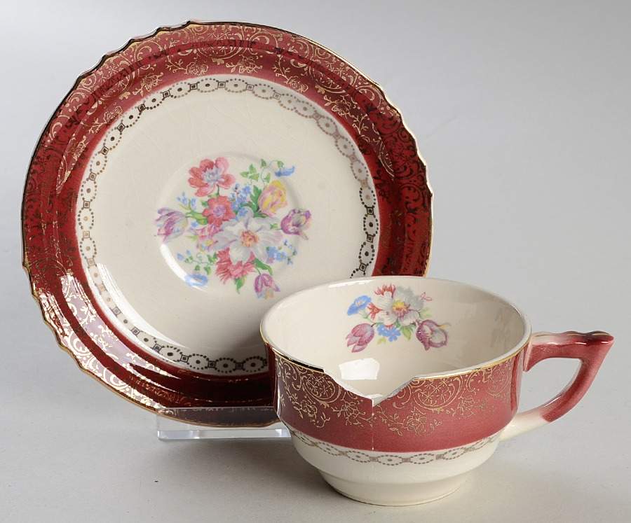 FSX5 Flat Cup & Saucer Set by French Saxon-1