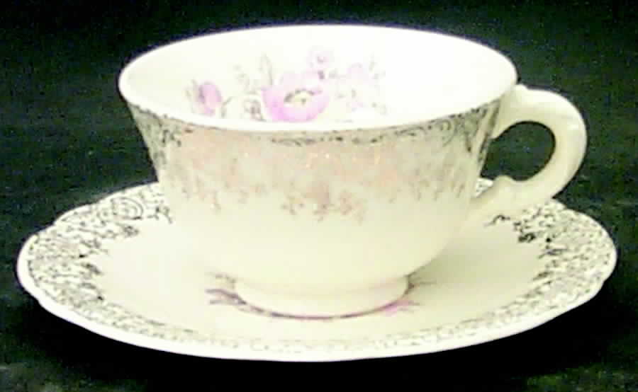 FSX191 Footed Cup & Saucer Set by French Saxon-1