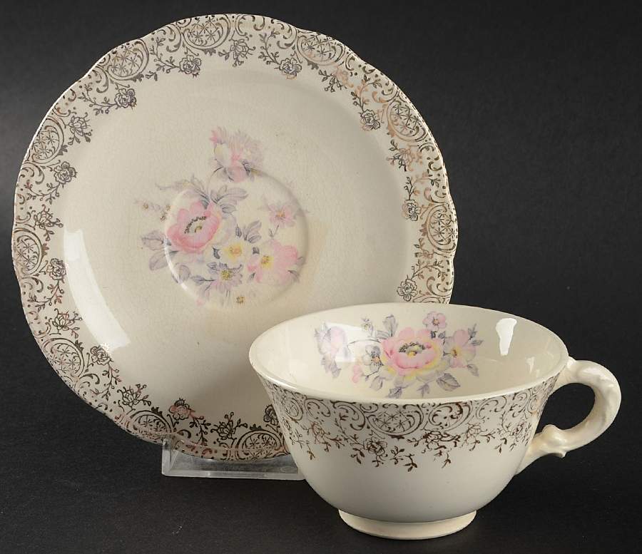 FSX191 Flat Cup & Saucer Set by French Saxon-1