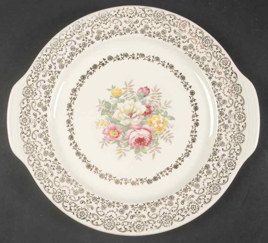 Old Lace Handled Cake Plate by French Saxon-1