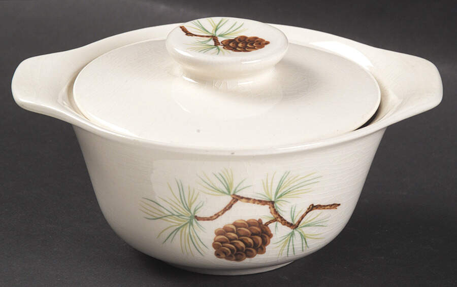 Pine Cone Sugar Bowl & Lid by French Saxon-1