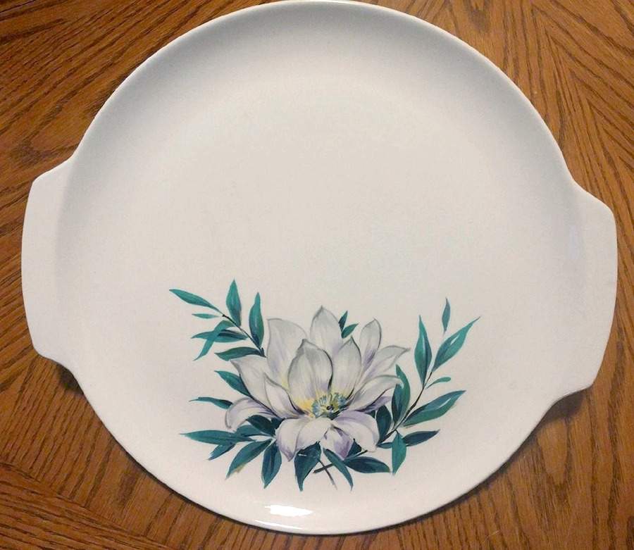 Pond Lily Handled Cake Plate by French Saxon-1