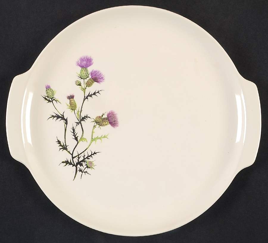 Thistle (No Gold Border) Handled Cake Plate by French Saxon-1