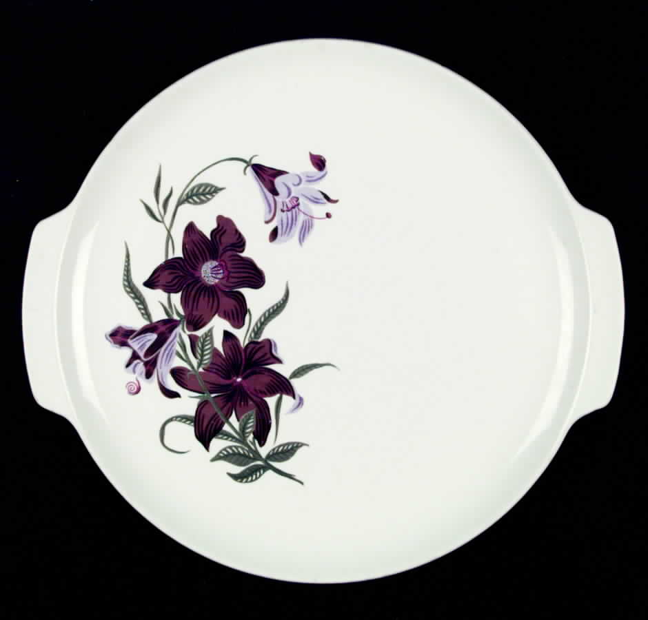 Tiger Lily Handled Cake Plate by French Saxon-1