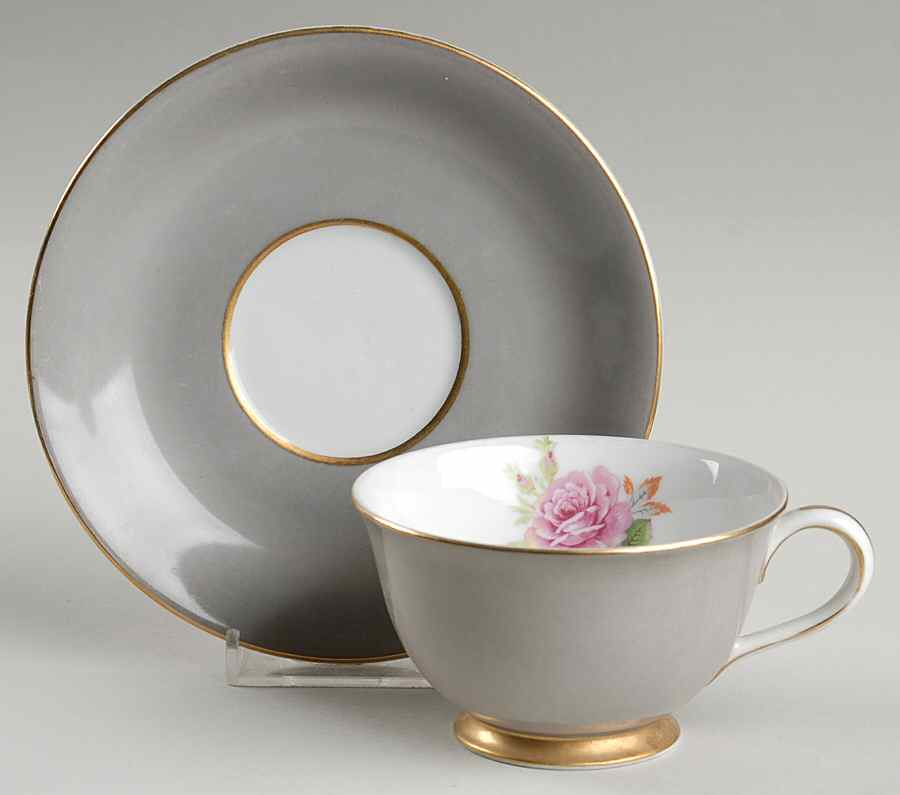 Mayflower Footed Cup & Saucer Set by Fuji-1