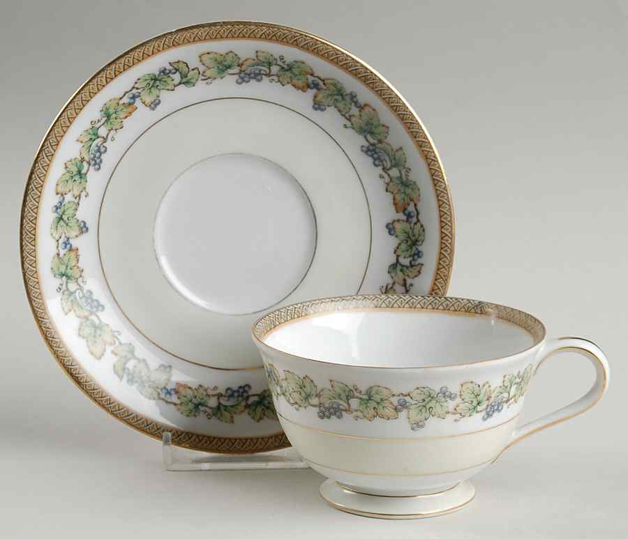 Orchard Footed Cup & Saucer Set by Fuji-1