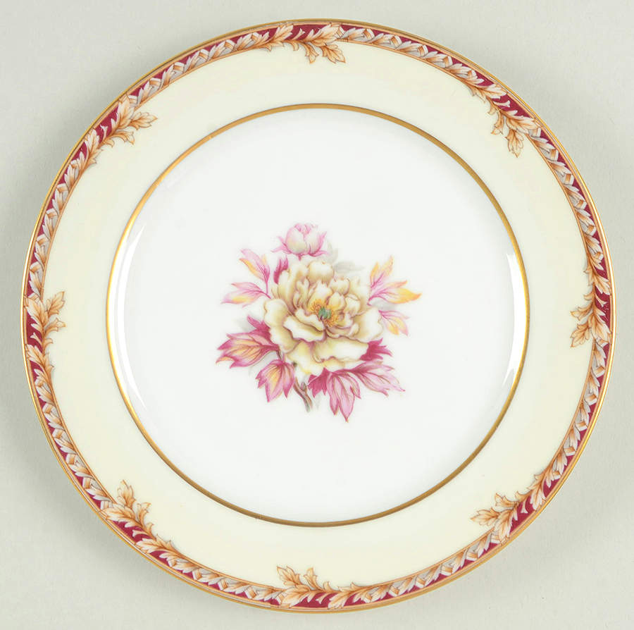 Peony (Band Border) Salad Plate by Fuji-1