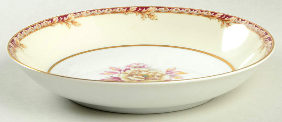 Peony (Band Border) Coupe Soup Bowl by Fuji-1