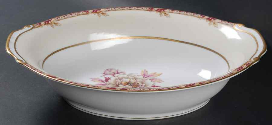 Peony (Band Border) 11" Oval Vegetable Bowl by Fuji-1