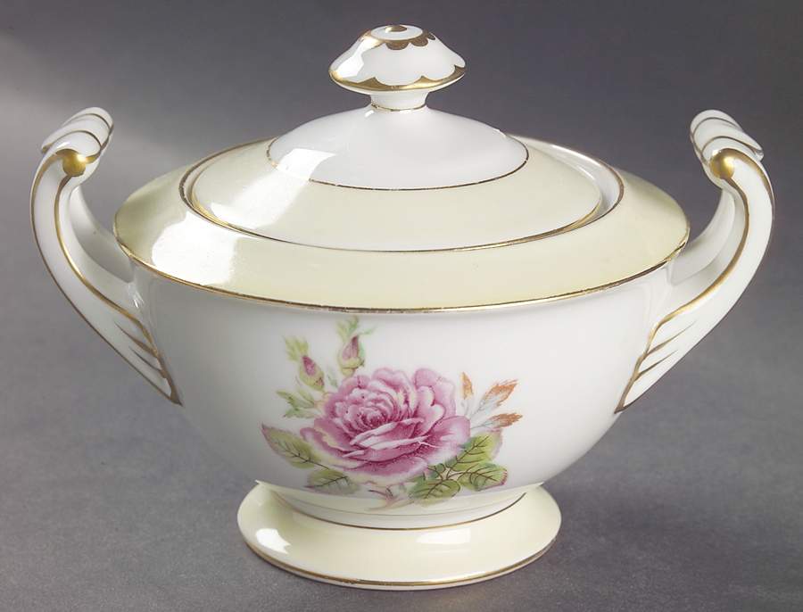 Rosette Sugar Bowl & Lid by Fuji-1
