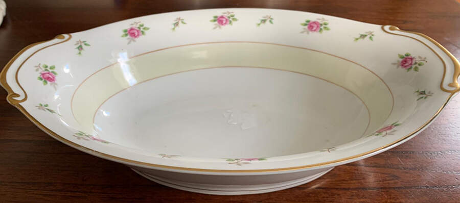 Rosebud 9" Oval Vegetable Bowl by Fuji-1