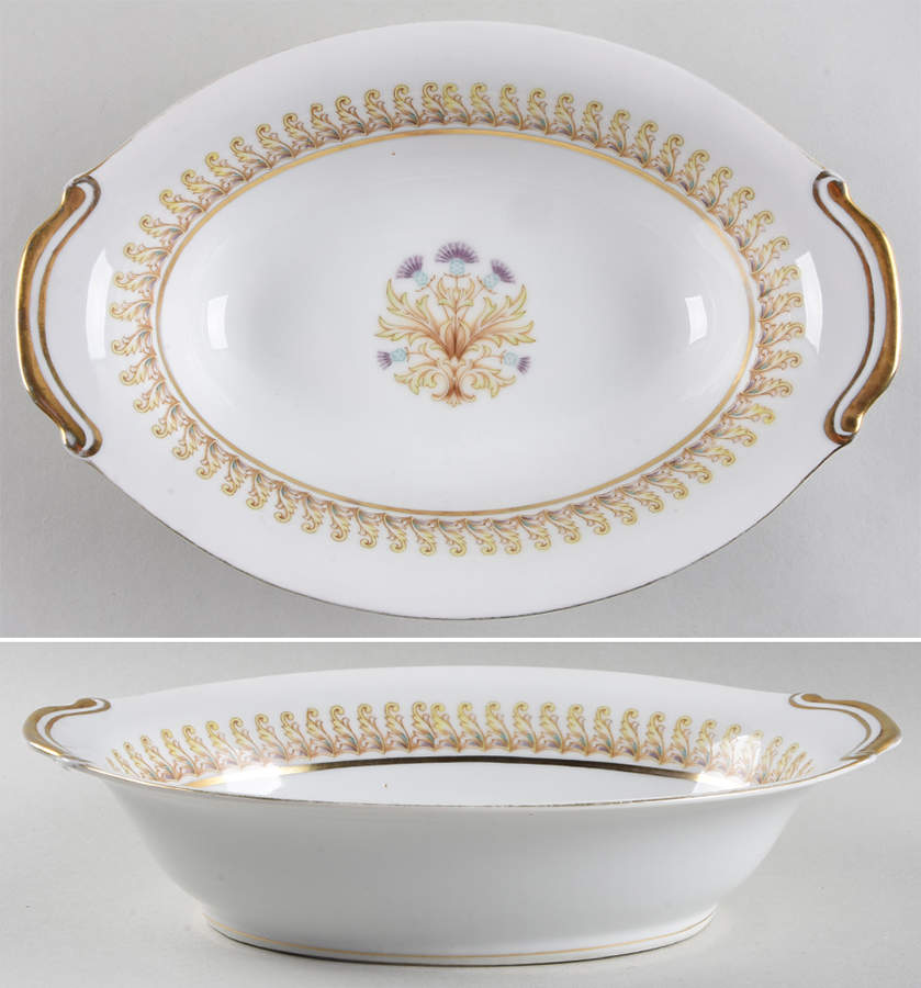 Royal Thistle 11" Oval Vegetable Bowl by Fuji-1