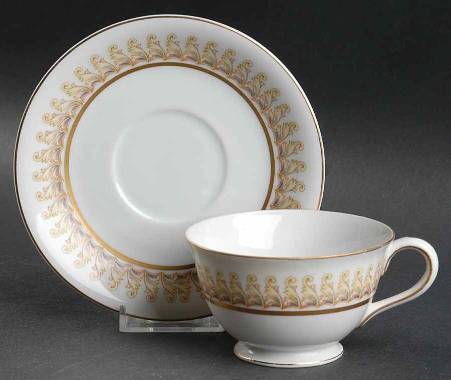 Royal Thistle Footed Cup & Saucer Set by Fuji-1