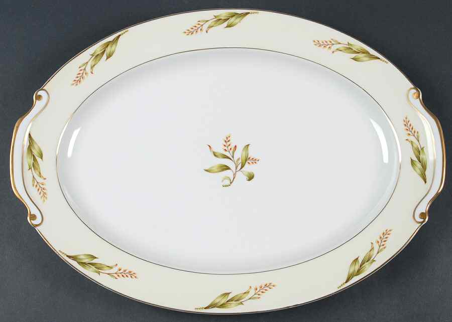 Tropic Leaf 16" Oval Serving Platter by Fuji-1
