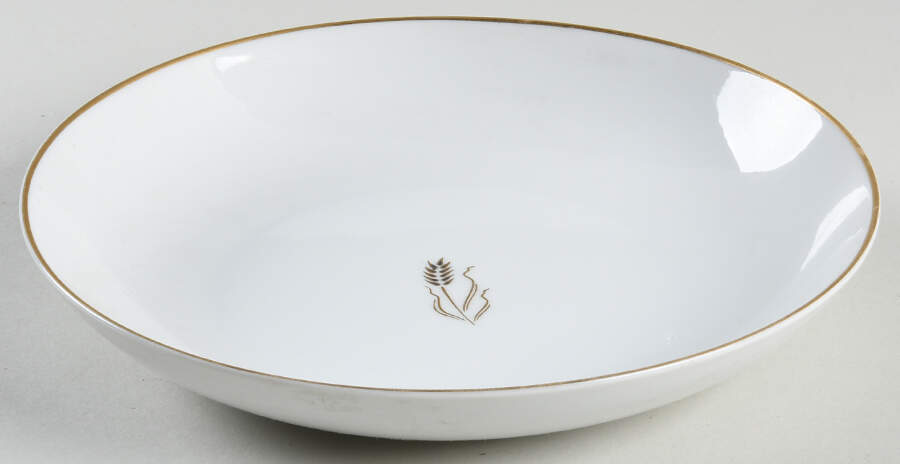Gold Wheat Coupe Soup Bowl by Fukagawa-1
