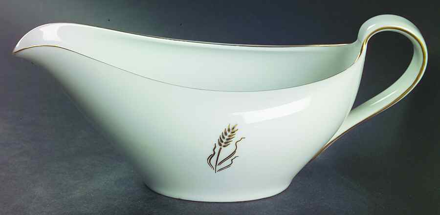 Gold Wheat Gravy Boat by Fukagawa-1