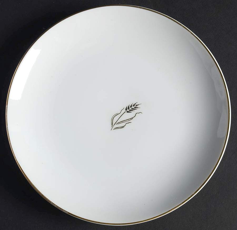 Gold Wheat Bread & Butter Plate by Fukagawa-1