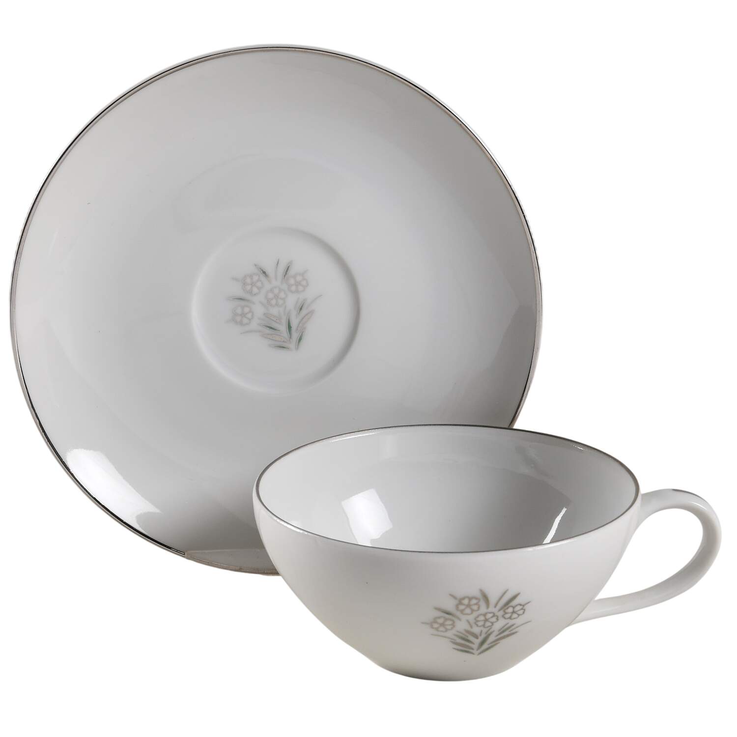 Primrose Flat Cup & Saucer Set by Fukagawa-1
