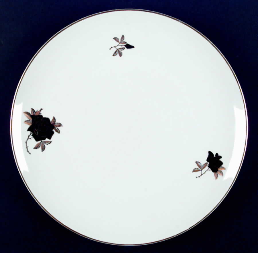Black Rose Dinner Plate by Fukagawa-1