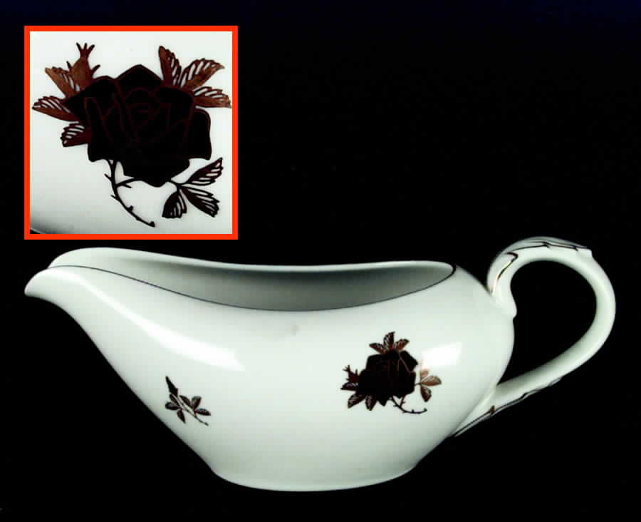 Black Rose Gravy Boat by Fukagawa-1